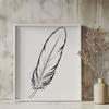 Single Feather Pattern SVG File A single white feather with delicate patterns and textures, suitable for graphic design and crafting projects.