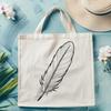 Stylized Bird's Feather Illustration A stylized illustration of a single bird's feather, created as a vector graphic using SVG format.