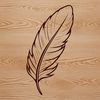 A detailed illustration of a single bird feather, suitable for vector design.