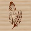 A simple vector illustration of a feather with clean lines and minimalist design.