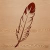 A detailed, scalable illustration of a single bird's feather.