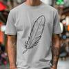 Stylish Feather Design SVG A detailed vector illustration of a feather in various styles and orientations.