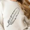 A single white feather with delicate details, suitable for vector design projects.