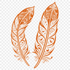 Stylized Feather Illustration A stylized illustration of a single feather, created as a scalable vector graphic (SVG) design.