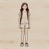 A young female silhouette created in vector format for digital use.