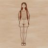 A young female figure created as a vector graphic, suitable for various design projects.