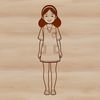 A young female figure, created as a vector graphic, suitable for use in digital design projects.