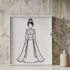 Young Girl Royal Attire Design A young female princess with royal attire, suitable for vector design and clip art applications.