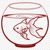 Single Goldfish in a Bowl Clipart An illustration of a single goldfish with detailed scales and fins in various colors.
