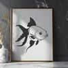Colorful Goldfish Clip Art A colorful illustration of a goldfish swimming in a circular shape, suitable for clip art and vector design.