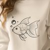 Illustrated Goldfish Design A detailed illustration of a goldfish, suitable for personal or commercial use in various design applications.