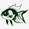 Beautiful Domesticated Fish SVG Image A colorful illustration of a domesticated goldfish swimming in water.
