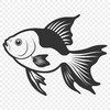 Beautiful Animated Fish Vector Graphic A colorful illustration of a goldfish, suitable for digital design and craft projects.
