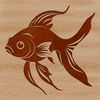 Colorful Fish in a Tank SVG A simple illustration of a goldfish in its tank.