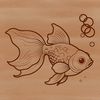 Beautiful Line Drawing Fish A simple line drawing illustration of a goldfish.