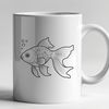 Delightful Water Dwellers Graphic A colorful illustration of a goldfish swimming in water, created as a vector graphic for various uses.