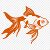 Beautiful Cartoon Goldfish Image A colorful illustration of a goldfish in water, suitable for vector graphics design.
