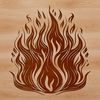 A stylized vector illustration of a flame, suitable for graphic design and digital cutting projects.