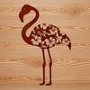 A stylized illustration of a flamingo bird in a wild setting, suitable for digital design projects.