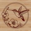 Floral Bird Perch Vector Art A detailed illustration of a hummingbird perched on a flower, created as vector art for various design applications.