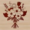 Beautiful Floral Bouquet Clip Art A hand-drawn bouquet of flowers with varying sizes and shapes, suitable for digital crafting and cutting.