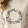 SVG Floral Wreath Template A floral wreath design created as a vector graphic for cutting and crafting purposes.