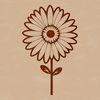 Vibrant White Daisy with Yellow Center A simple illustration of a white daisy with yellow center on a green stem.