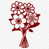Mother's Day SVG Flower Template A vibrant bouquet of flowers arranged in a decorative shape, suitable for wedding invitations or Mother's Day designs.