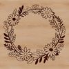 Floral wreath design created using vector graphics.