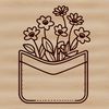 Delicate Flower Pouch Illustration A detailed illustration of a flower pocket for crafting and design projects.