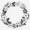 Beautiful Circular Arrangement An SVG illustration of a circular wreath with flowers and foliage elements.