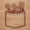Floral SVG Pattern Free Download A stylized floral design featuring a pocket with wild flower elements.