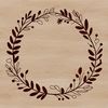 SVG Floral Wreath Stencil for Cricut and Laser Cutter A floral wreath design created as a vector graphic for digital and cutting machine applications.