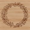 A floral wreath design made up of intricate details, suitable for vector art projects.