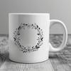 An intricately designed flower wreath pattern suitable for digital cutting and crafting applications.