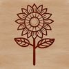 Minimal Background Floral Design An illustrative representation of a bright yellow sunflower in bloom against a minimal background.