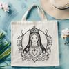 Beautiful Floral Immaculate Heart SVG Design A stylized illustration of the Immaculate Heart with floral patterns and intricate details.