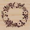 Free SVG Vector Art Illustration A floral wreath design made from vector lines and shapes.