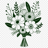 Colorful SVG Flower Template A colorful bouquet of flowers arranged in a vase, suitable for wedding decorations or Mother's Day gifts.