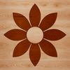 Floral Border Element A simple line drawing of a large sunflower with bright yellow petals and dark center, suitable for floral designs.
