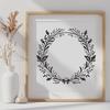 Beautiful Free Clip Art Wreath Design An SVG graphic illustration of a decorative floral wreath for crafting and art projects.