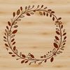 Intricate Floral Wreath Template A floral design element featuring a wreath with intricate details.
