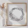 Beautiful SVG Vector Art Wreath A floral SVG wreath design with intricate details, suitable for vector art and cutting machine projects.