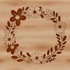A decorative floral wreath made from vector shapes, suitable for digital use and customizable with design software.