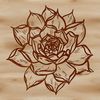 Beautiful Succulent SVG Icon A stylized illustration of a succulent plant with thick, fleshy leaves, suitable for gardening and vector design.
