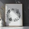 Beautiful SVG Wreath Illustration Download A digital clip art illustration of a decorative wreath in vector format.
