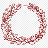 Hand-Drawn SVG Wreath Clip Art A hand-drawn floral wreath made from intricate curves and shapes.