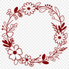 Beautiful Hand-Drawn Flower Wreath Template A floral patterned wreath created with vector design elements.