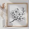 Delicate Cherry Blossom Art A stylized illustration of a cherry blossom tree with delicate pink petals.