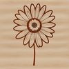 Green Stem with Yellow Center A single white daisy with yellow center on a green stem, vector illustration.